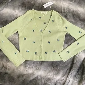 Zara Floral Zara Green Cardigan With Mushrooms Pacsun La Hearts